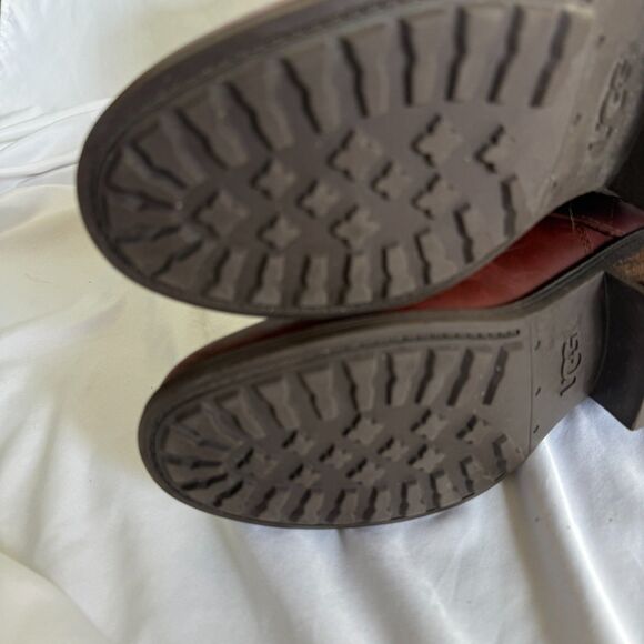 UGG Brown Red Dahlen Leather Womens Lined Equestrian Boots Winter 1006043 Size 7 - Picture 13 of 14